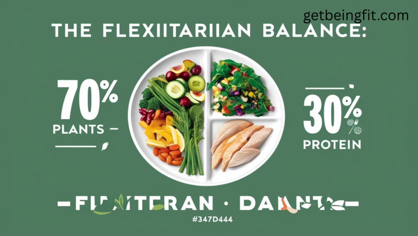ADA-Recommended for Blood Sugar Control" with miniature ADA logo The Flexitarian Balance: 70% Plants • 30% Protein" in bold, diabetes-friendly green